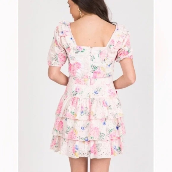Adelyn Rae Pink Floral Eyelet Dress 33934 - Picture 3 of 15